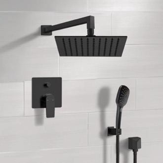 Shower Faucet Matte Black Rain Shower System with Handheld, Rain Shower Head, Shower Faucet Set Remer SFH55